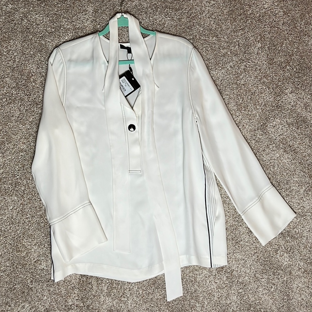St John Off White Silk Blouse